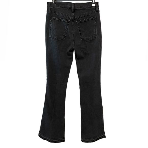 Mimi Cuttrell NWT Kelly Rock Split Flare High Waist Black Raw Hem Denim Jeans - Picture 6 of 15